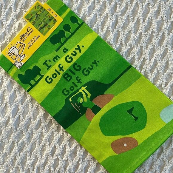 Blue Q Cotton Dish Towel  - Big Golf Guy - Picture 1 of 8